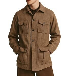 J. McLaughlin  Italian Safari Jacket Wool Linen Blend NWOT